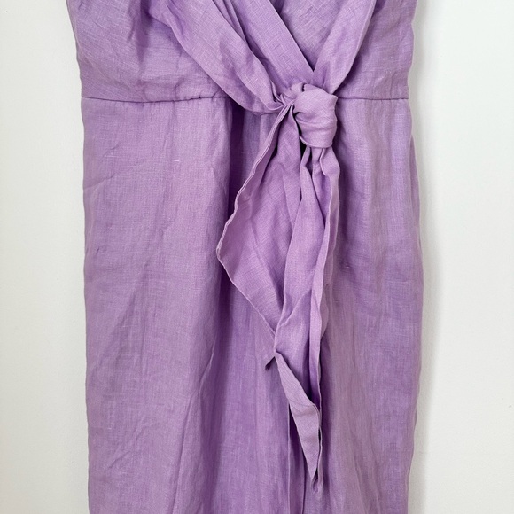 Reiss Esme Linen Side Tie Midi Dress in Lilac - Picture 13 of 16